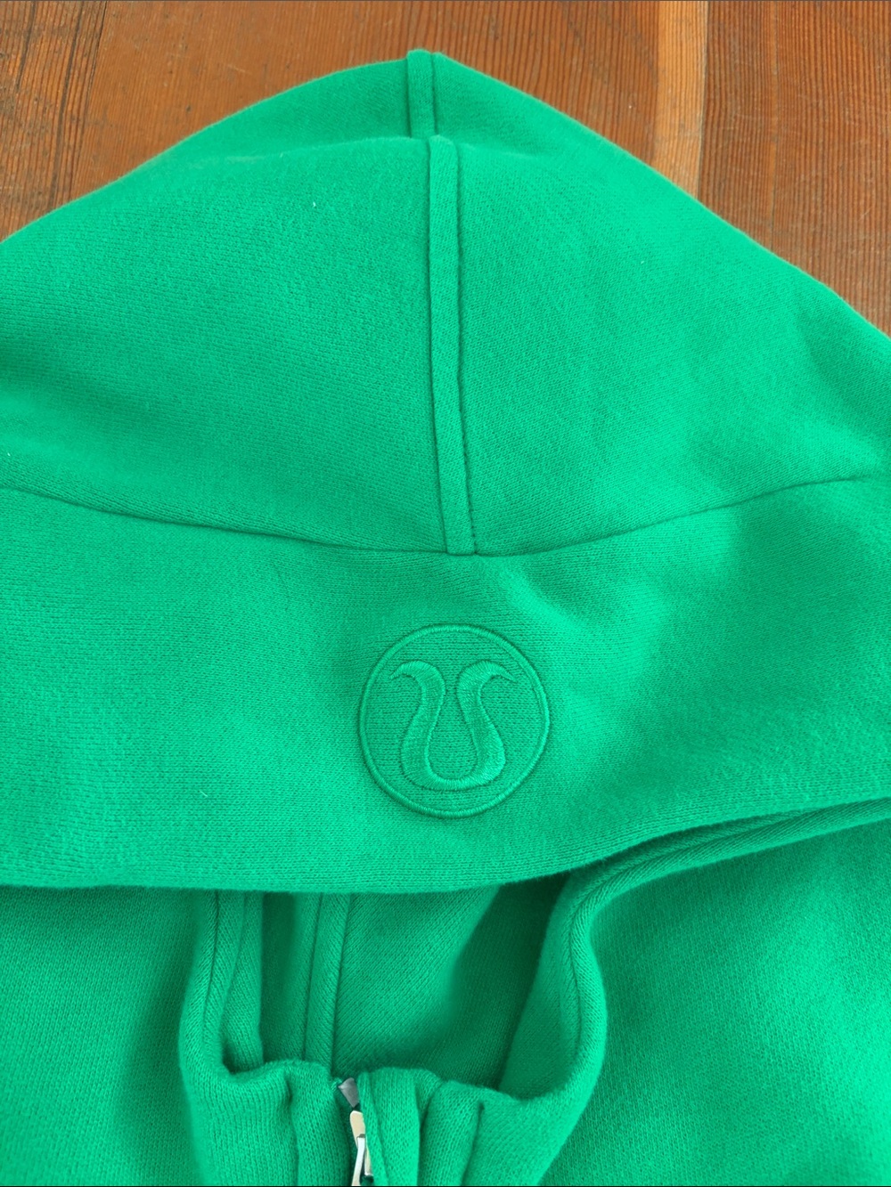 lululemon athletica Bright Green Full-Zip Hooded Sweatshirt womens XS/S - Picture 2 of 3